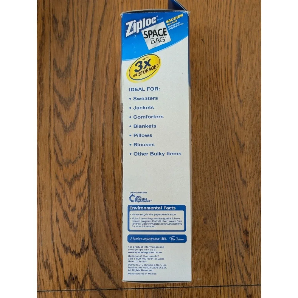 Ziploc Space Bag Combo 6 Pack Vacuum Seal‎ Storage Bags Travel Medium Large XL